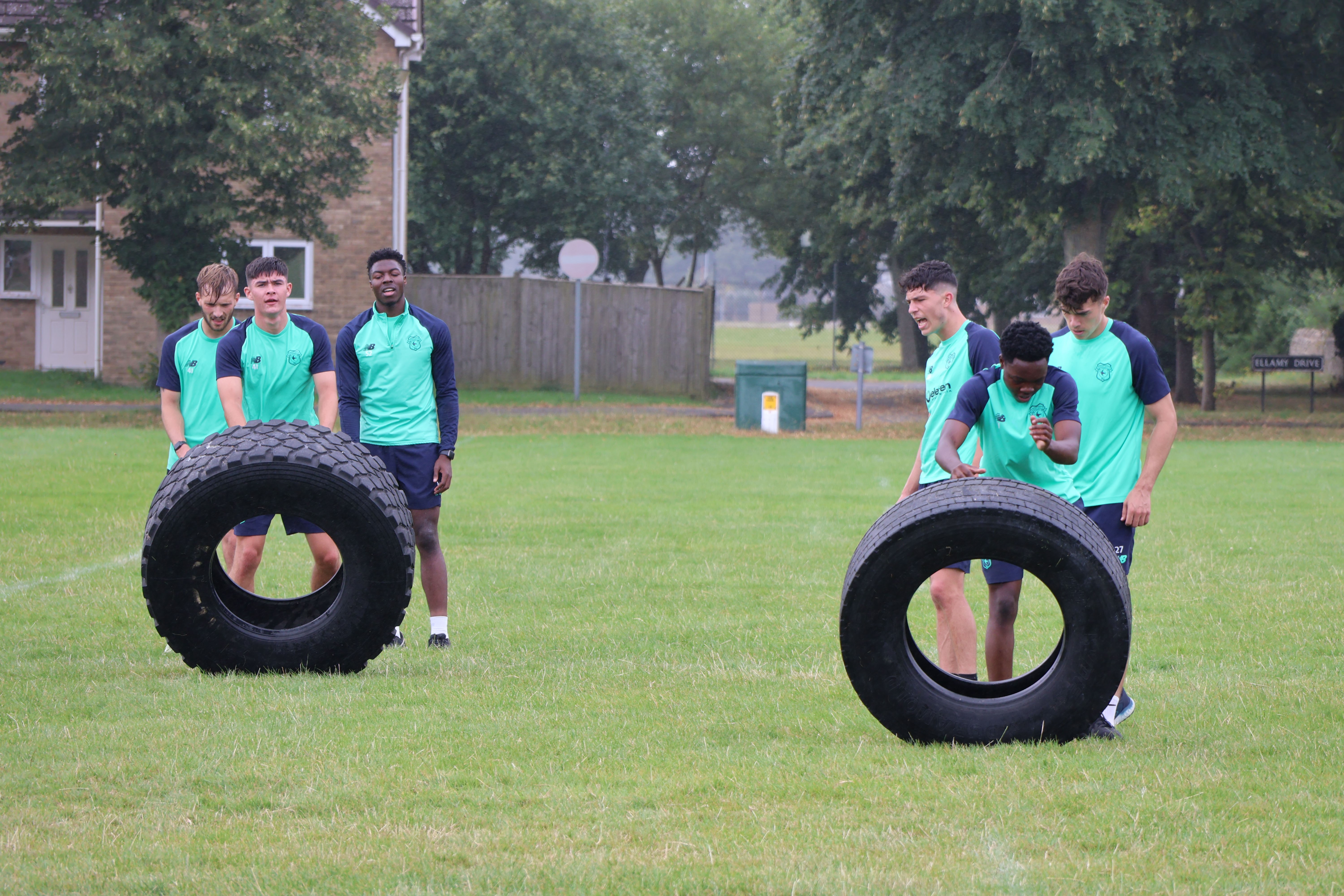 Photo: Cardiff City Football Club Academy young players find out about life in the RAF, understand the parallels between professional sport and military life, and learn new skills.